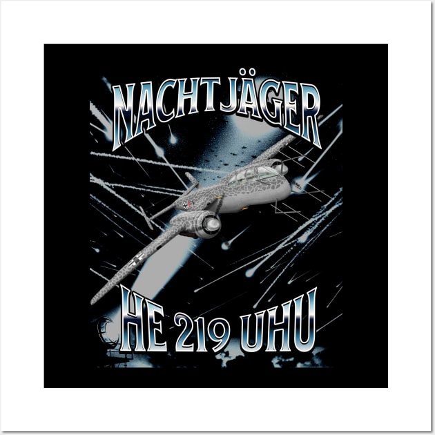 WW2 Airplane HE-219 World War Two Night Fighter Pilot Wall Art by woormle